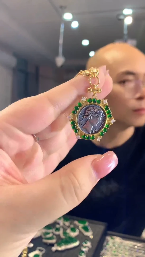 【闪购商品】翡翠项链银S925镶嵌078 zgc时尚