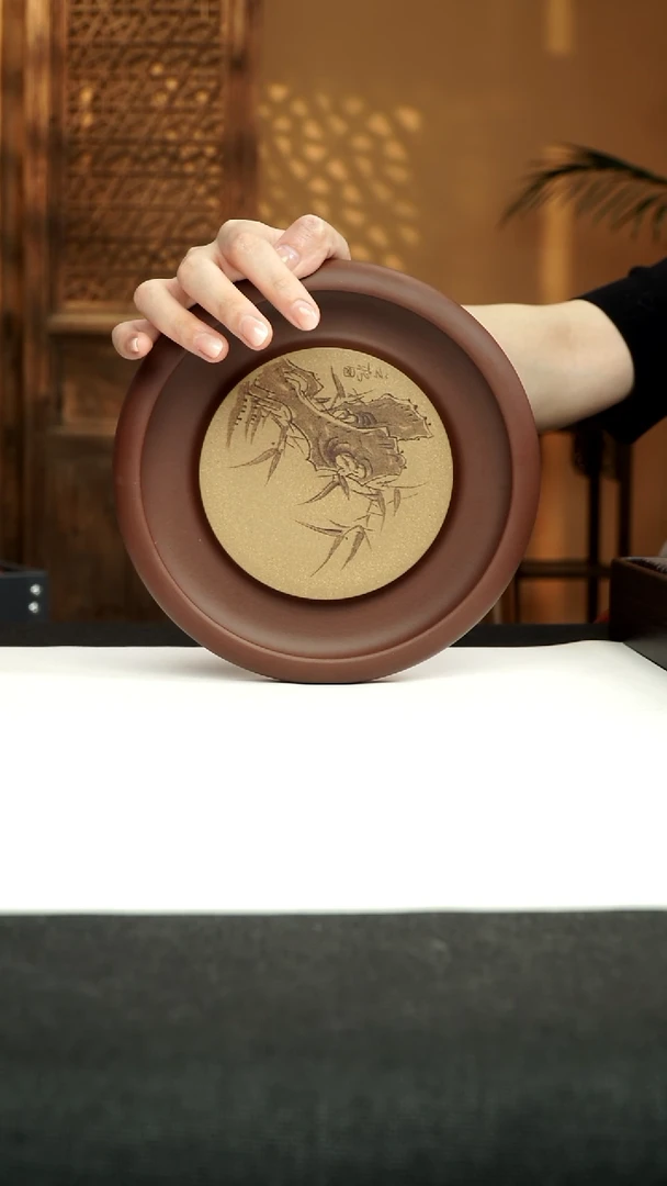 茶壶紫砂竹石茶盘干泡