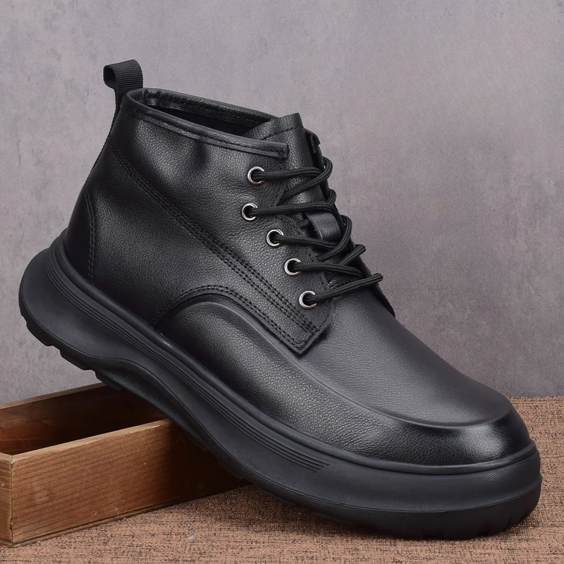 卡汐沐『精选』力荐!男鞋新款马丁靴软底防滑厚底时尚百搭高帮皮靴