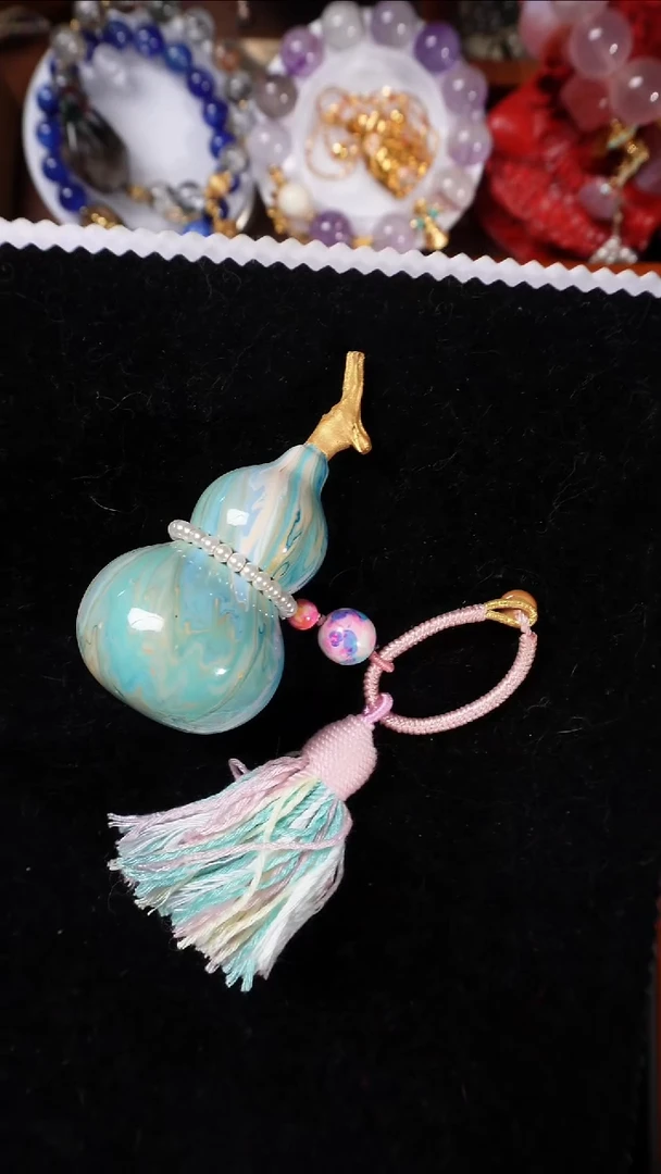 杏*木大漆葫芦手机挂件