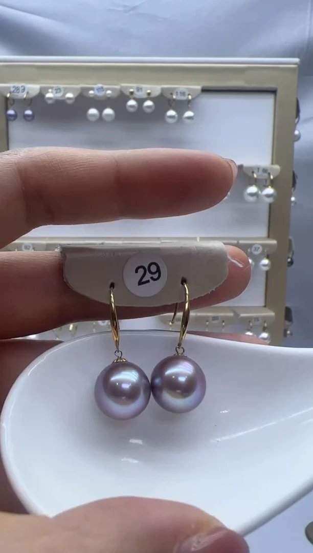 【闪购商品】淡水珍珠耳饰18K金镶嵌29