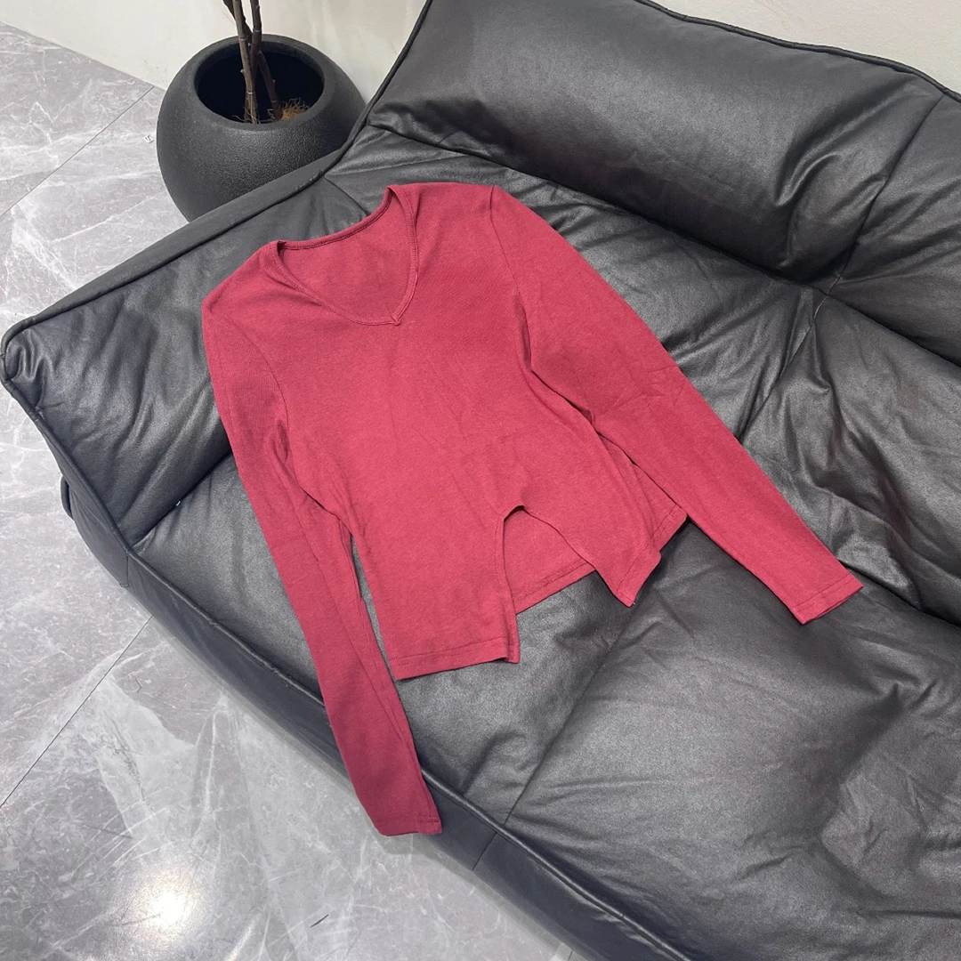 【晨浠定制】新款时尚百搭山茶花打底上衣两色6812