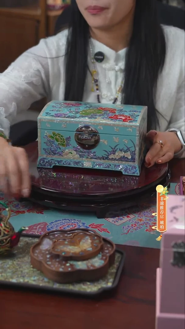 木闪购商品螺钿漆器首饰盒