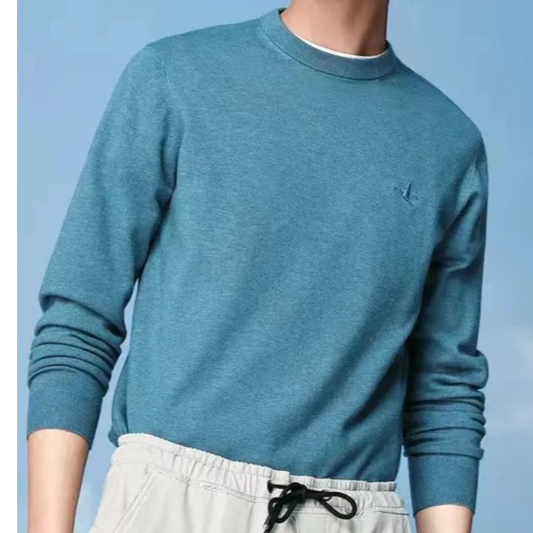 男士基础净色长袖套头针织衫 柔软！细腻！016A