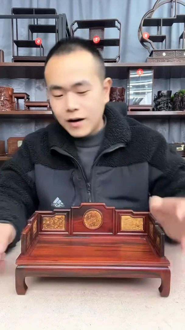 【闪购商品】乌木类端景台小李子红木工艺品2777