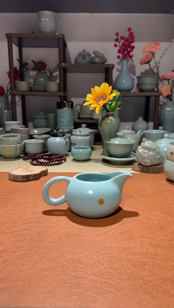 公道杯陶014汝腴元宝匀 仿古釉一级精品*