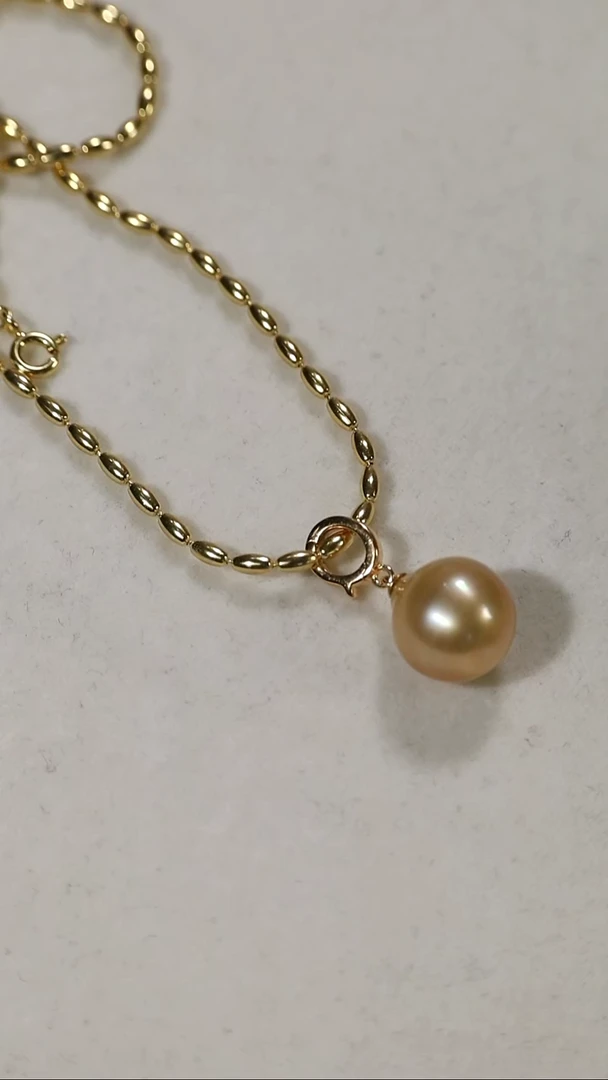 银S925镶嵌套链海水珍珠金珠款式套链