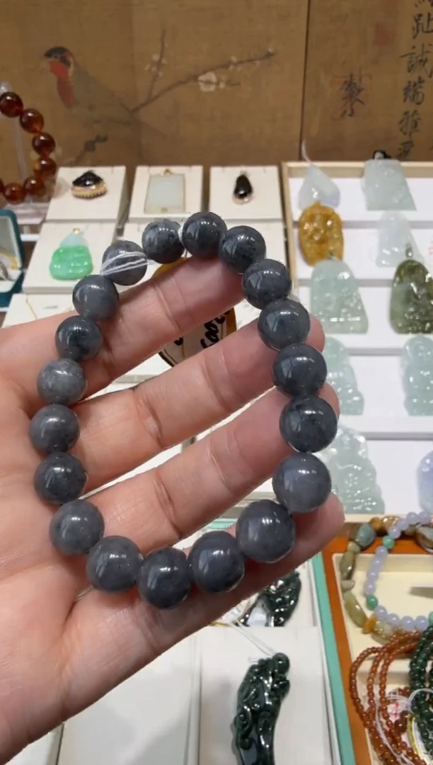 未镶嵌挂件翡翠A货翡翠多样性冰乌鸡手串发一件