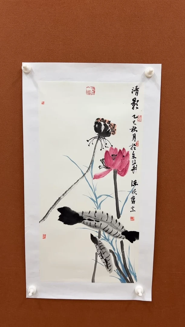 国画尤德民两平尺花鸟