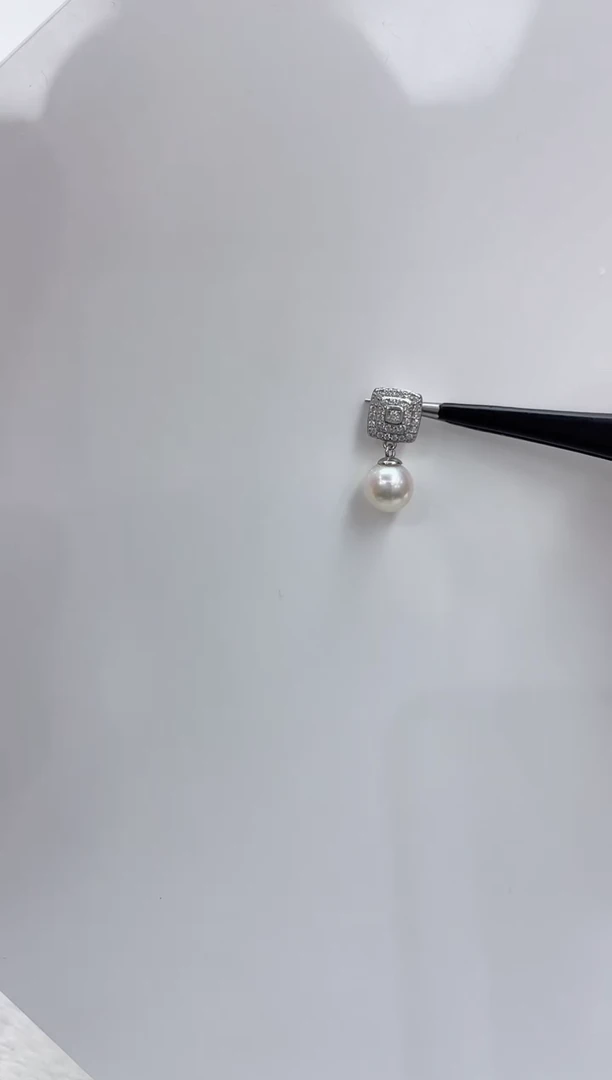 【闪购商品】海水珍珠吊坠(不含链)银S925镶嵌海水珍珠吊坠