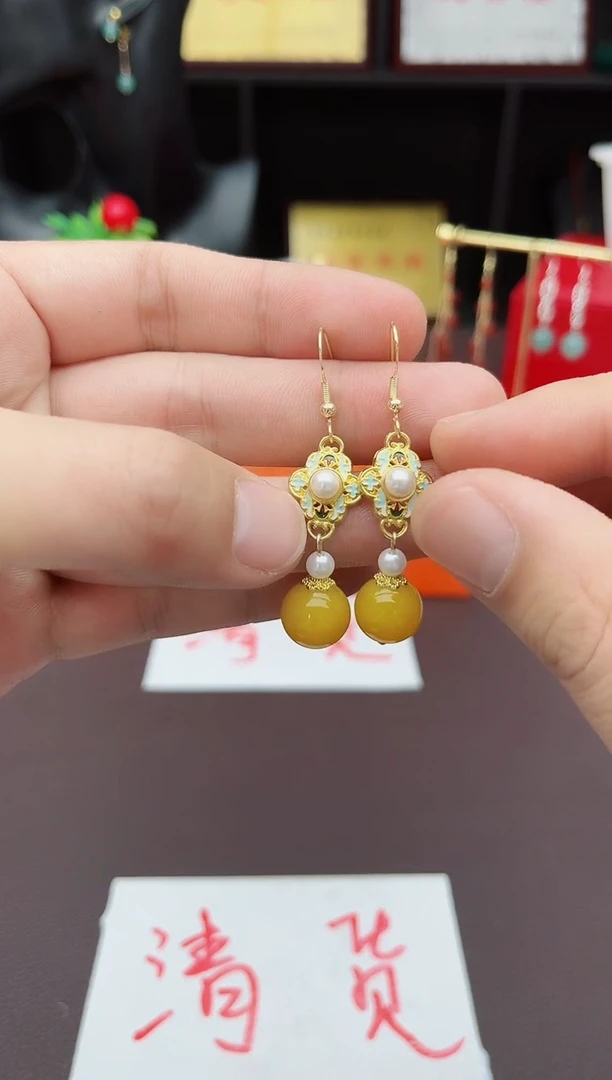 【闪购商品】玛瑙/玉髓耳钉银S925镶嵌330000