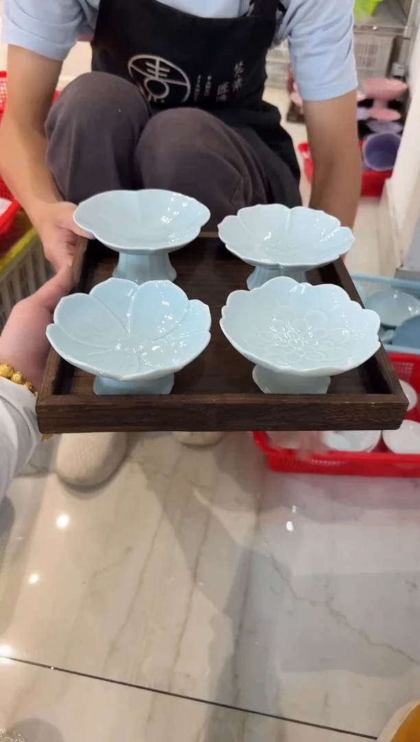 瓷片微瑕商品，介意勿拍-托盘套组