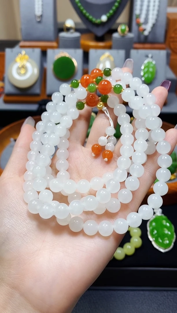 【闪购商品】和田玉白玉DIY毛衣链未镶嵌*