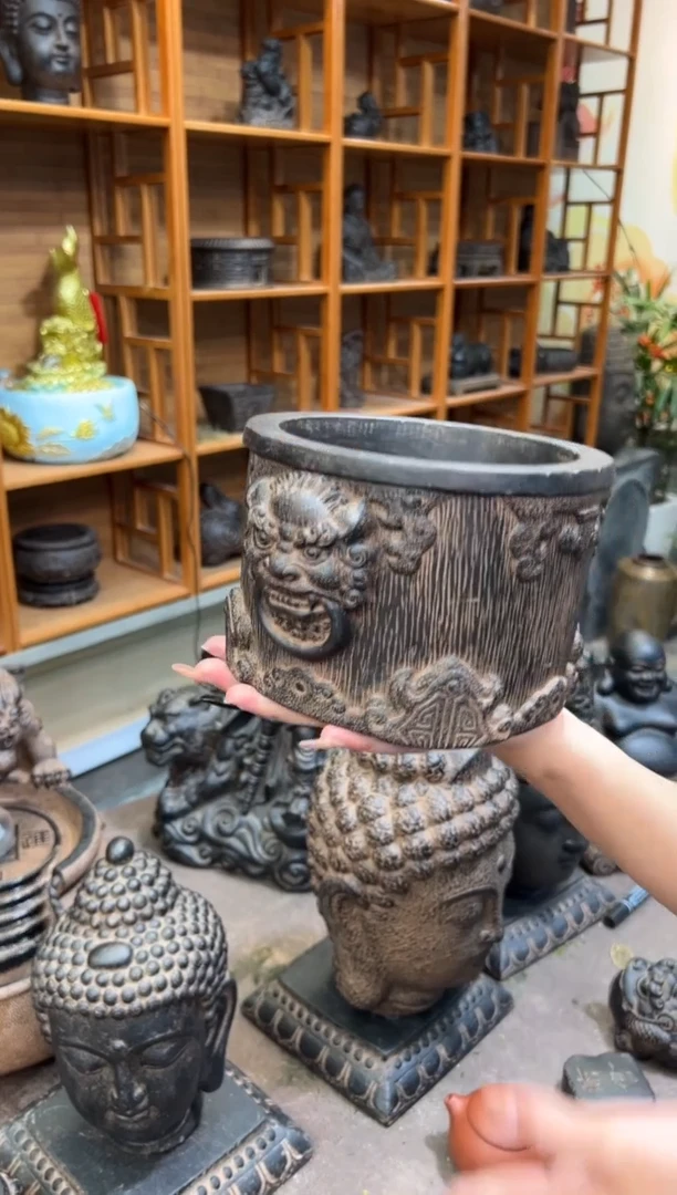 陶土【火山泥】兽头纹鼎