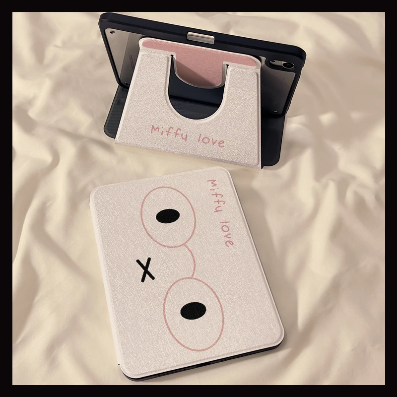 适用苹果iPadair7平板保护壳眼镜米菲兔11/10/9代保护套pro平板壳