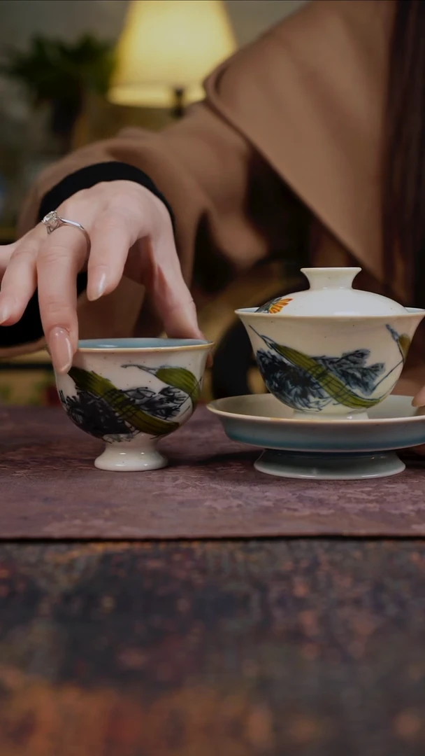 景德镇陶瓷杯碗柴烧多人