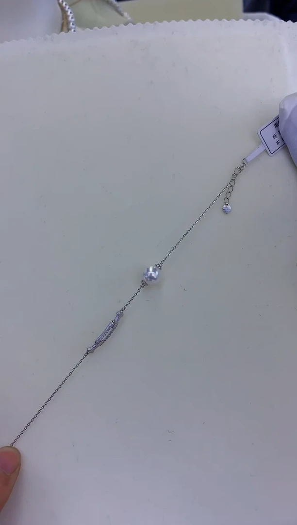 银S925镶嵌饰品海水珍珠设计款手链