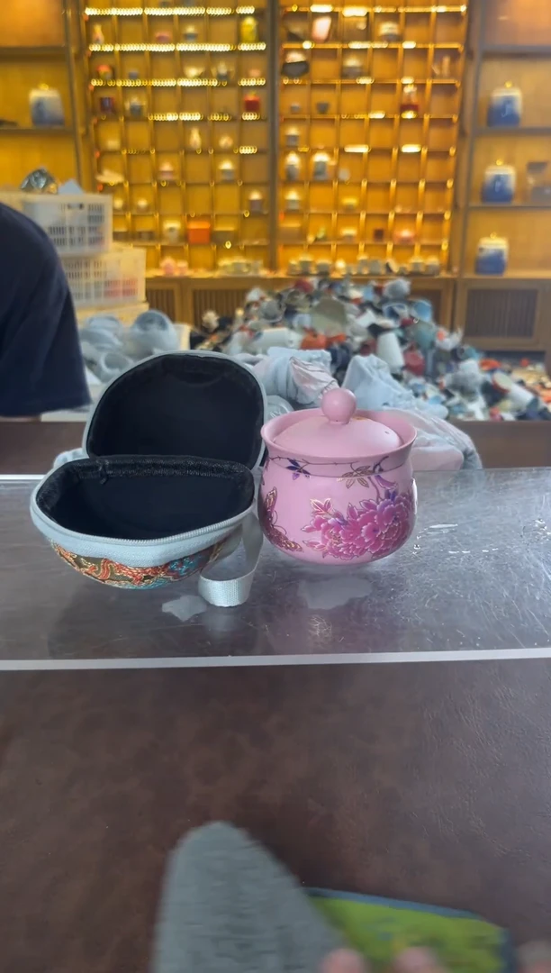 瓷片花溪陶瓷00000粉紫砂牡丹个人泡