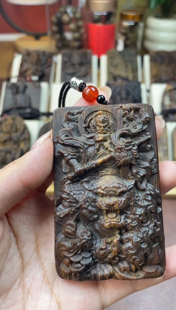 木木雕款芽庄 霸气赵公明 8cm送养香瓶