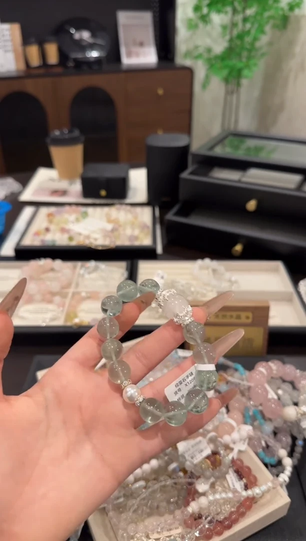 水晶手链合金萤石x1209