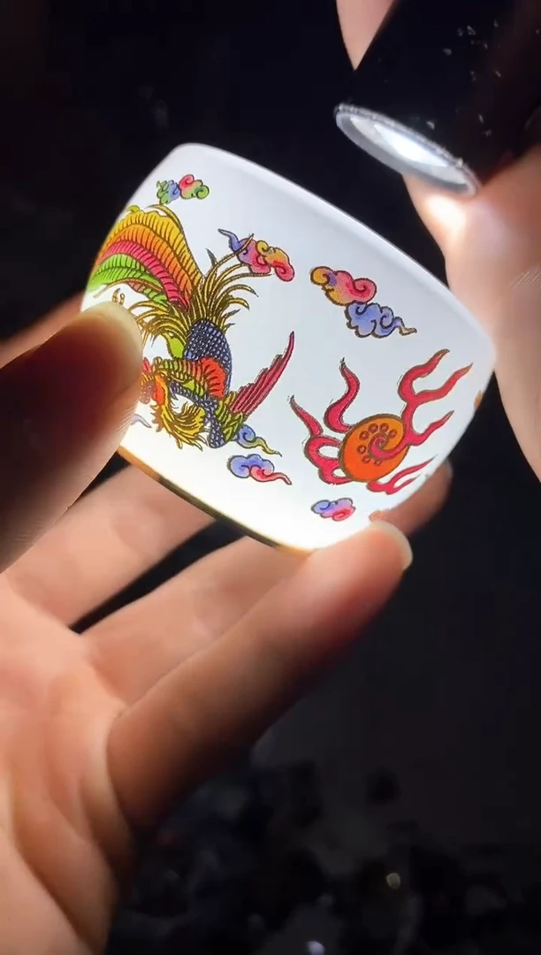 琉璃白琉璃龙凤呈祥主人杯