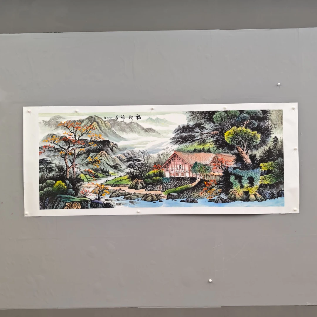 锦煌专属/李鲤手绘/福地雅居/画芯180*70/十二平尺x
