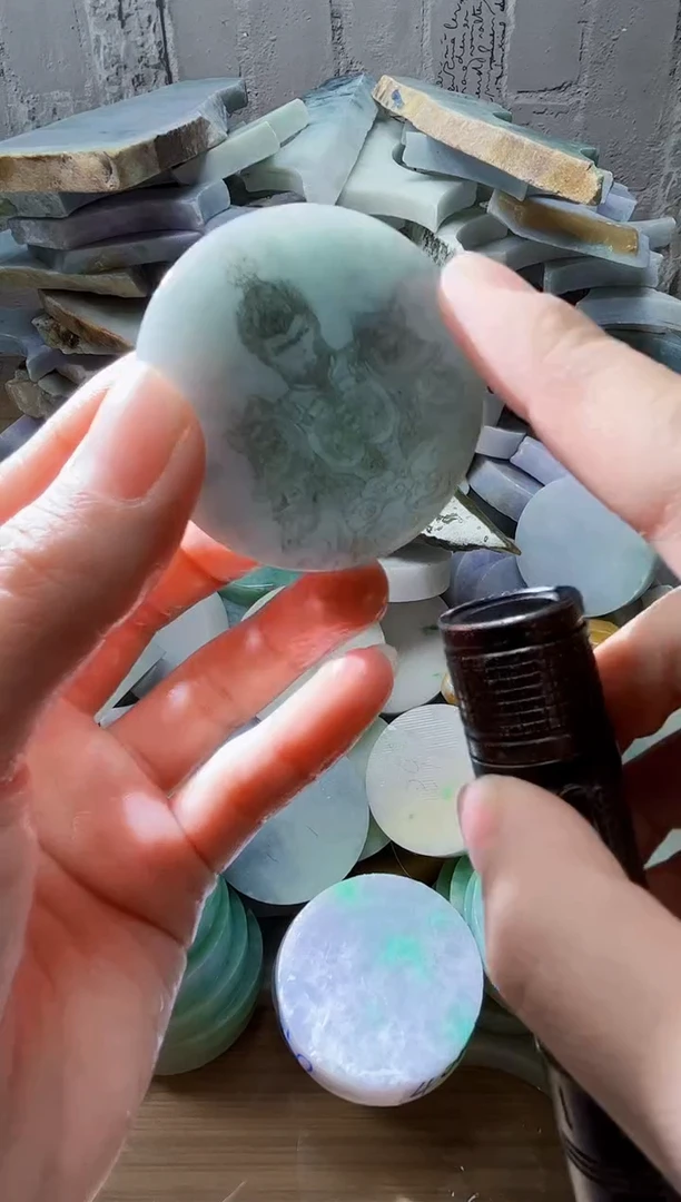 裸石翡翠天然翡翠A货古 南 085
