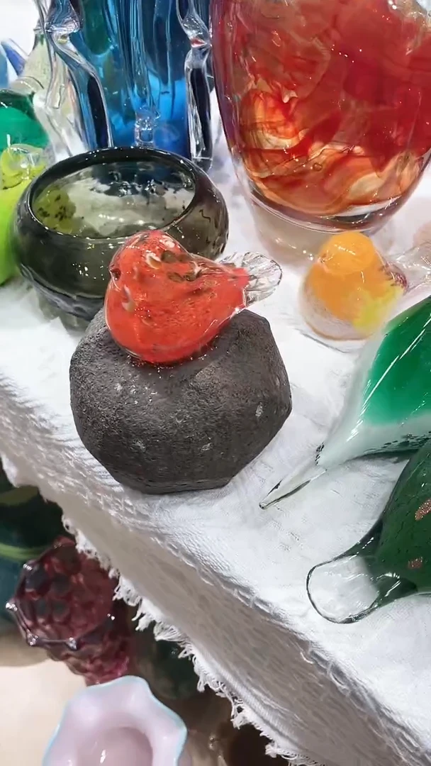 【闪购商品】琉璃石头和鸟摆件一体