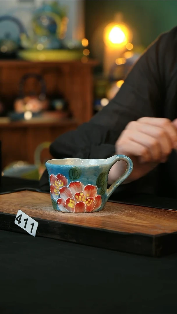 杯手绘心瓷陶瓷 浮力