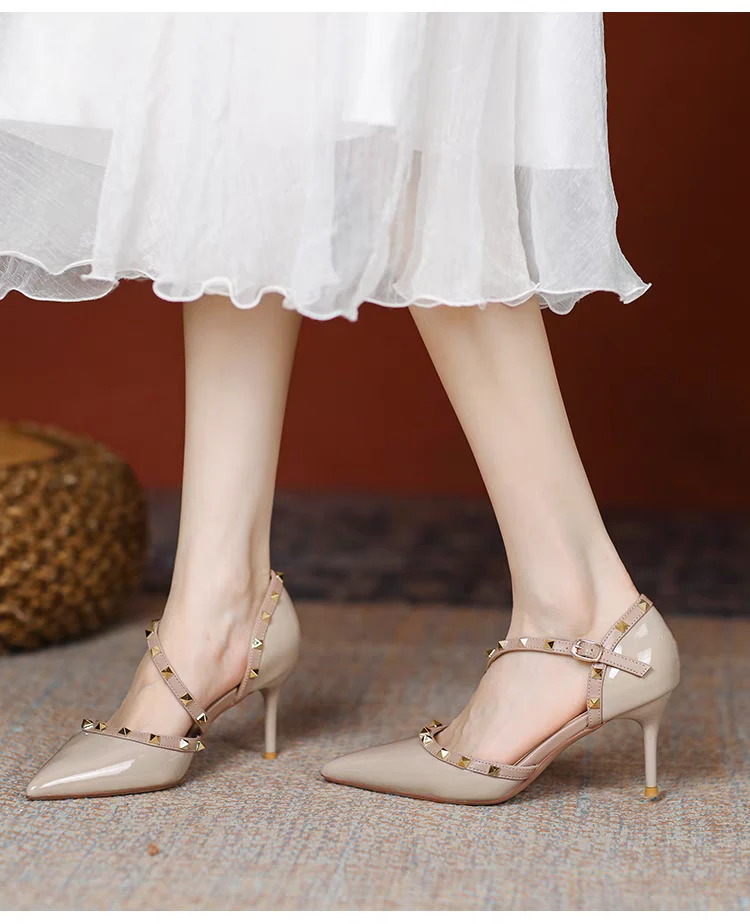4合集573-636时尚百搭春夏新款气质法式浅口高跟单鞋包头细跟尖头