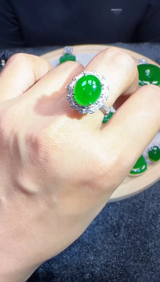 未镶嵌定制翡翠翡翠戒指11