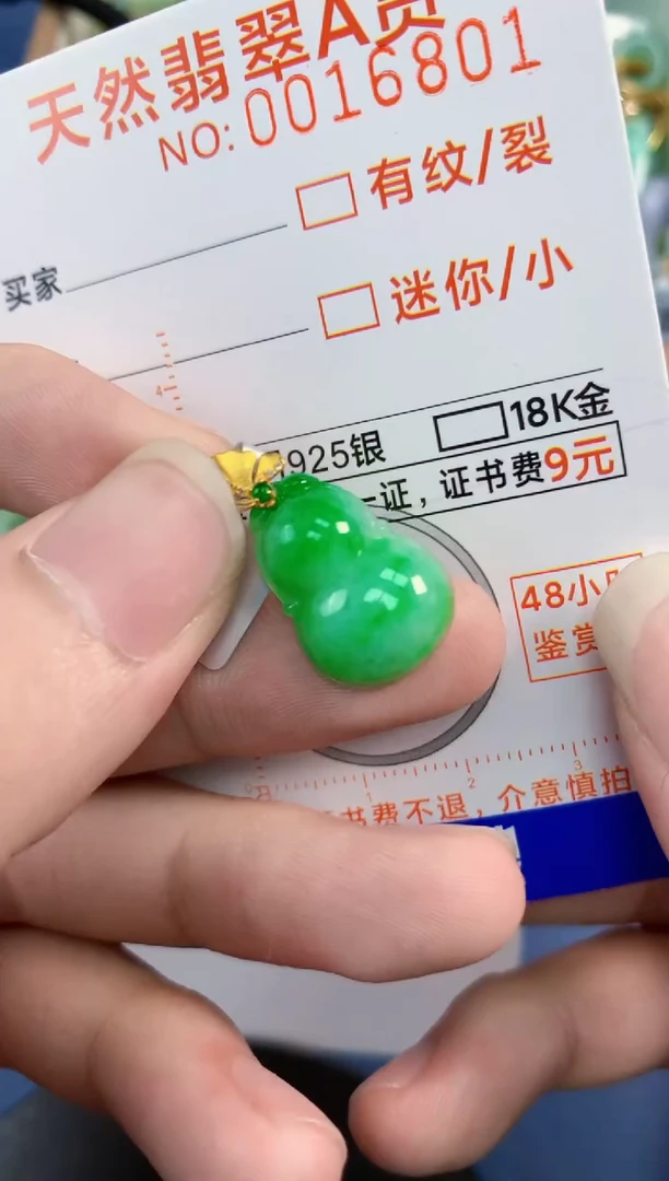 翡翠18K金镶嵌颈饰       1