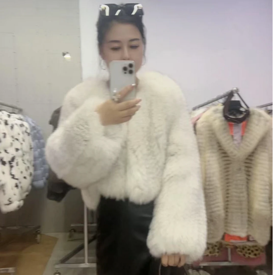 V领短款均码甜美风女长袖女士秋冬短外套