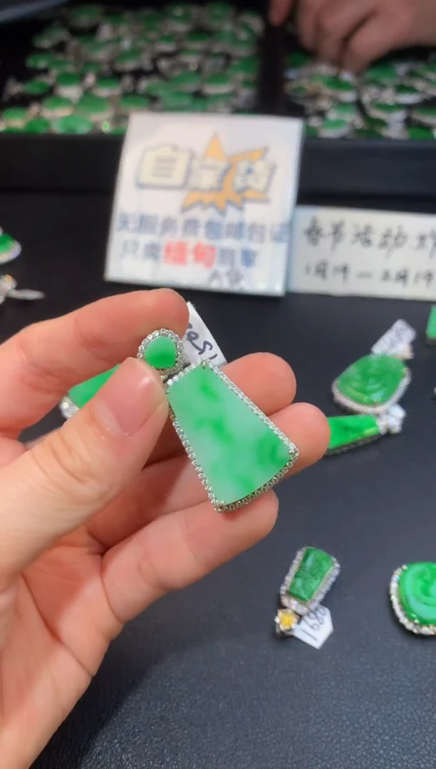 【闪购商品】翡翠颈饰银S925镶嵌翡翠