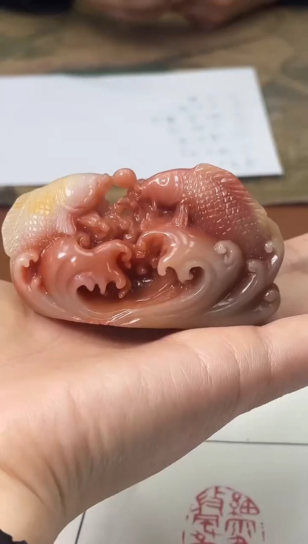 【闪购商品】老挝石印石张志超X46049细雨鱼儿出（10）