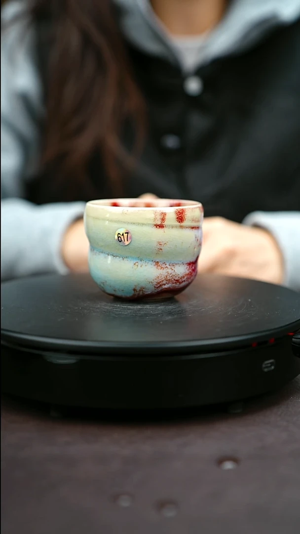 617*一级品原矿钧瓷炉钧釉杯子