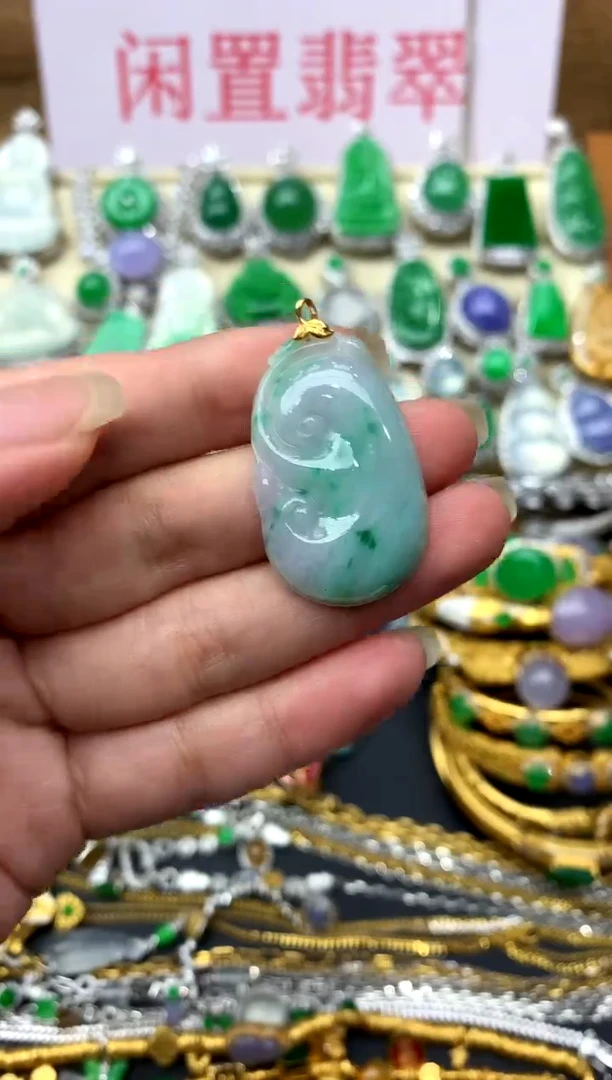 翡翠18K金镶嵌颈饰161-中国好珍宝