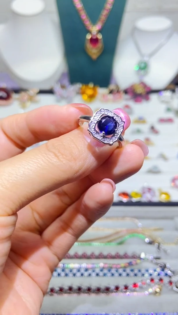 银S925镶嵌耳饰紫晶1