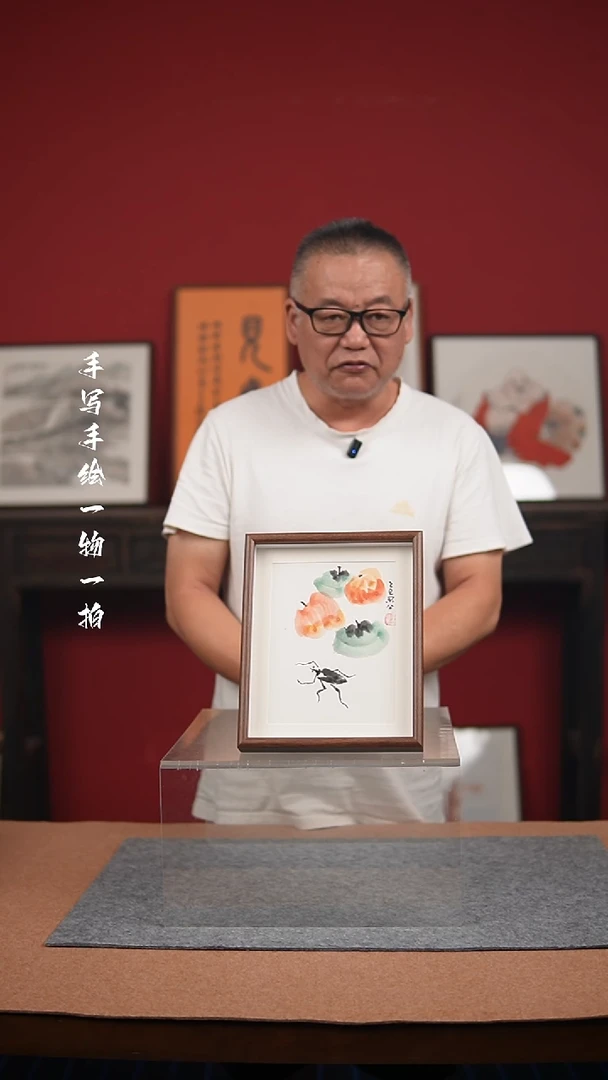 国画手绘-10寸摆台花鸟