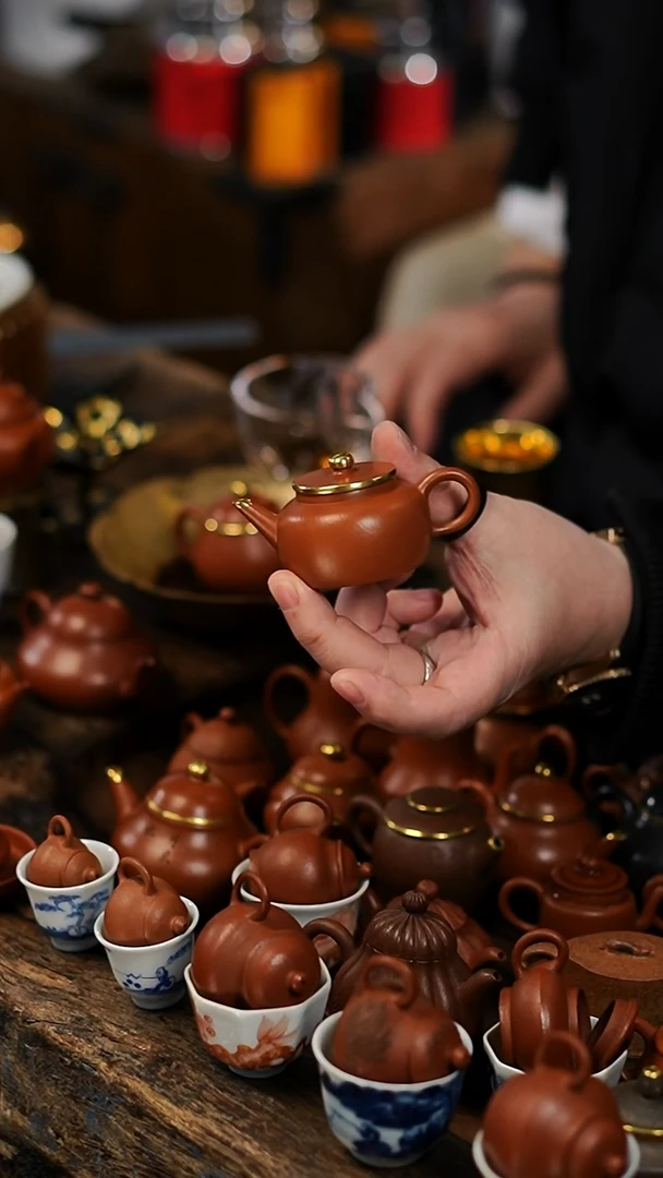 闪购10 45CC 包金小茶壶功夫茶道具