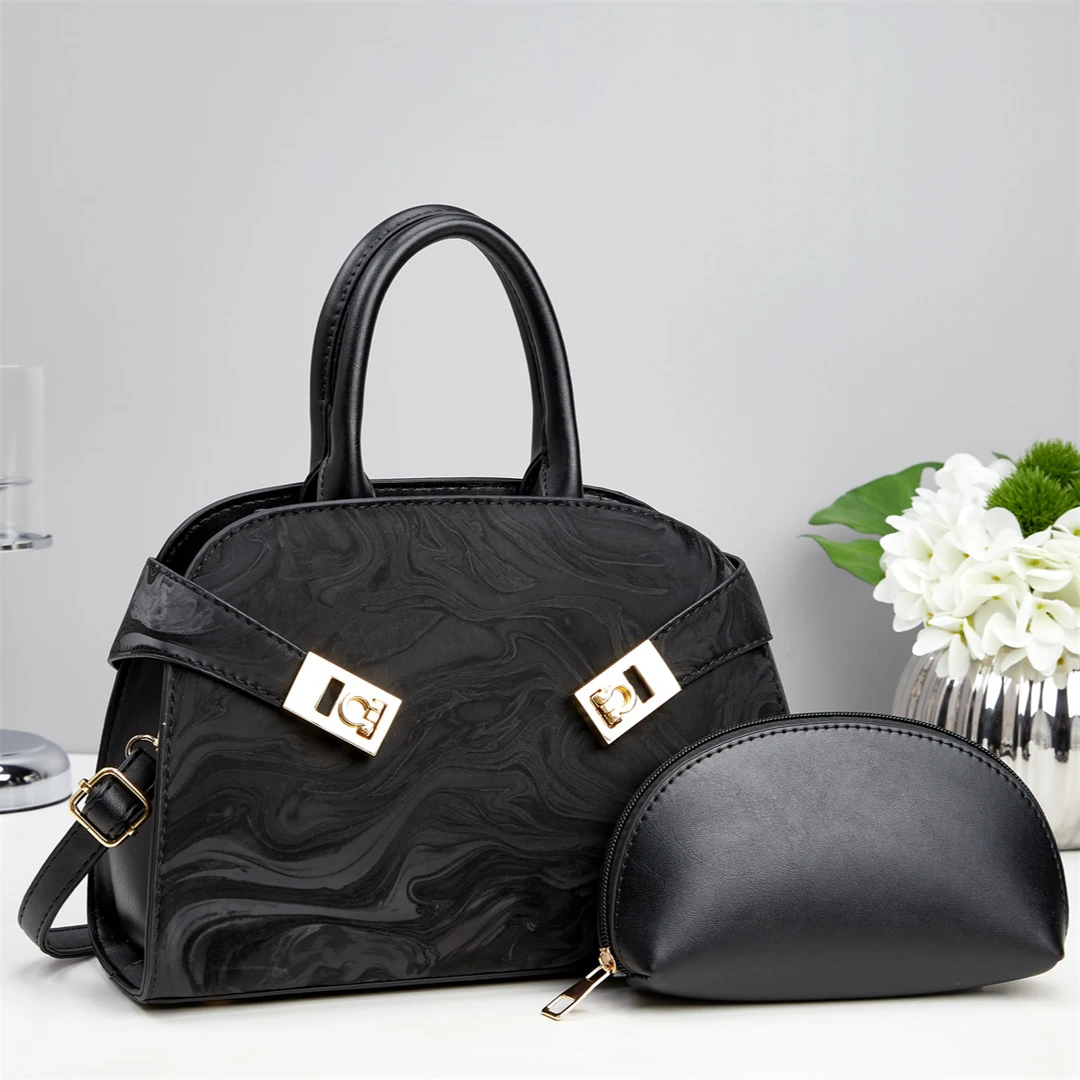 复古高级感女士斜挎包新款创意锁扣时尚百搭手提包洋气子母单肩包