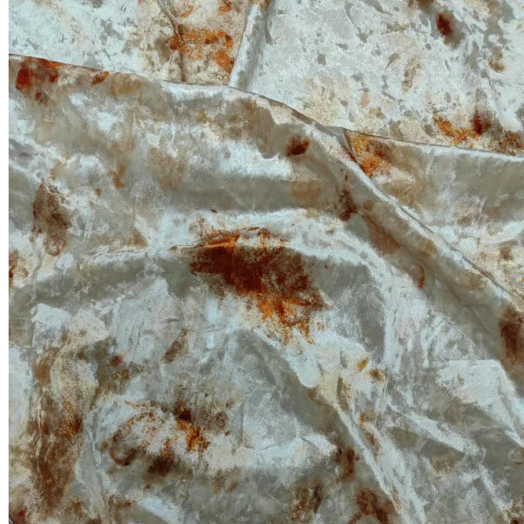 晕染冰花丝绒秋冬款服装面料