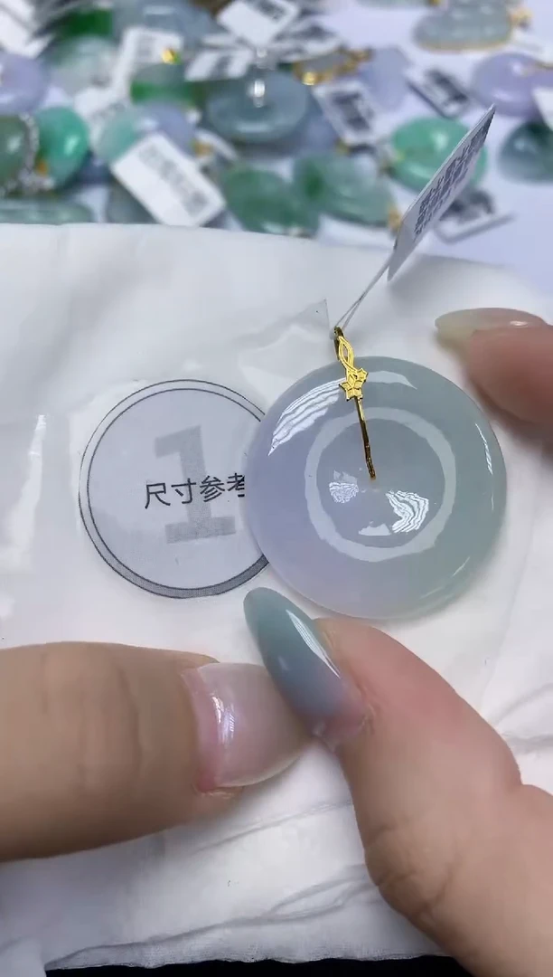 翡翠18K金镶嵌颈饰天然缅甸翡翠A货百元以上9元证书费自理
