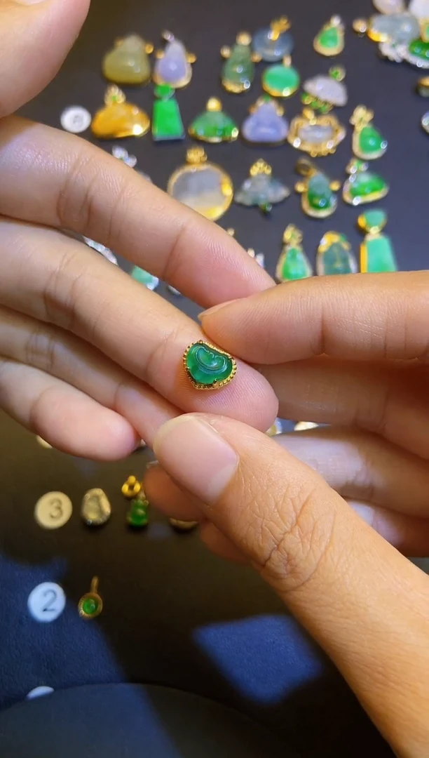 吊坠(不含链)银S925镶嵌翡翠1