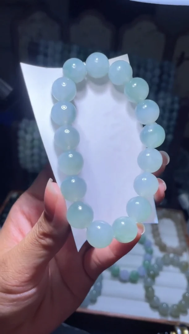 未镶嵌定制翡翠天然缅甸翡翠手串45