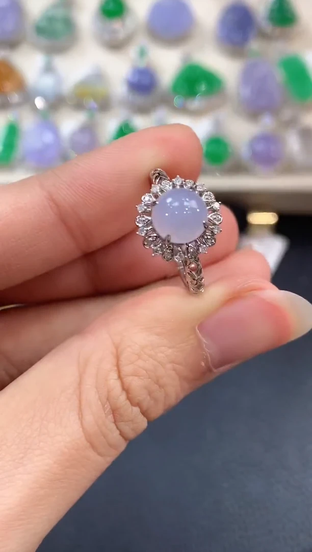 【闪购商品】翡翠戒指18K金镶嵌B58有色差多样性一件发货