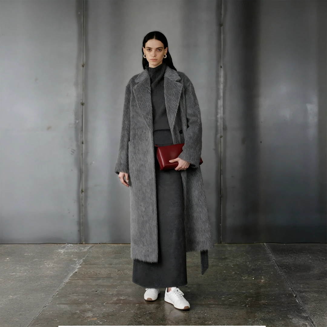 LYNEE 【金标系列】新意大利进口TEXCO羊驼毛813苏力大衣LGD2FAW243