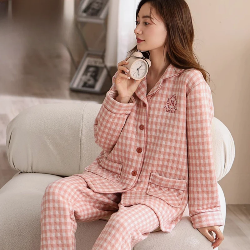 A睡衣女2026新款高级感秋冬长袖开衫可外穿加厚保暖家居服