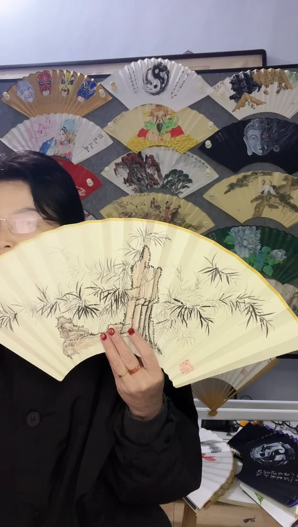 扇子九五寸十八方玉竹折扇