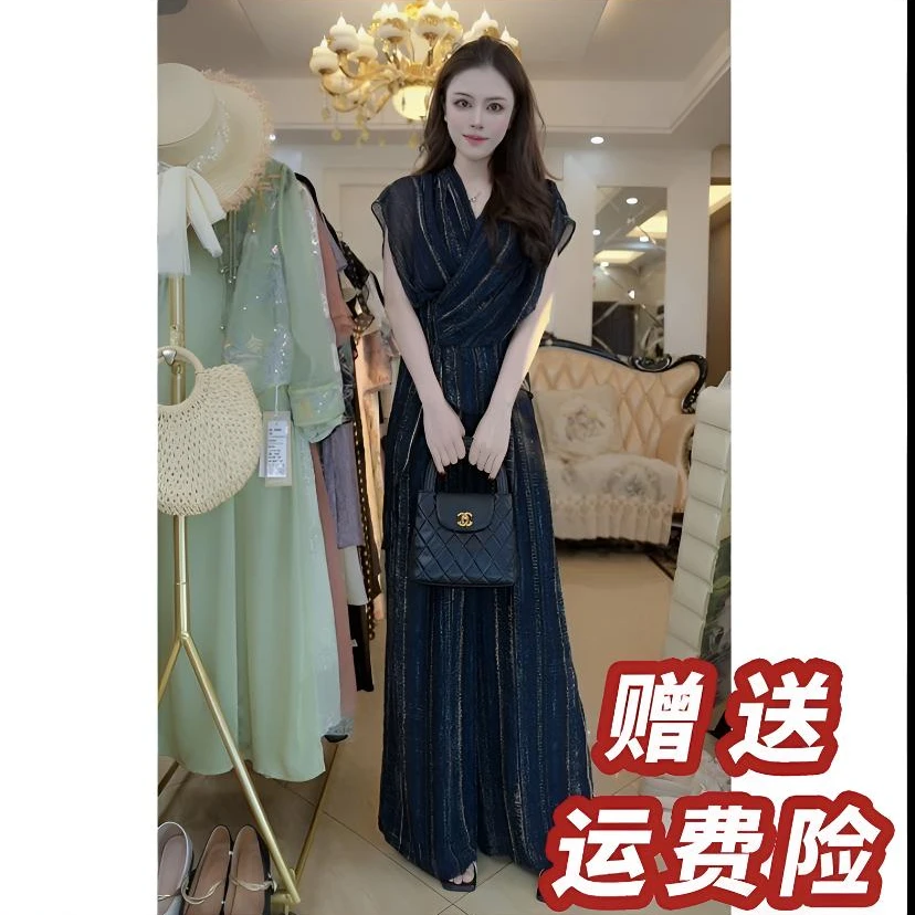 （赠送运费险）2025夏季新款短袖显瘦气质高腰垂感洋气套装女